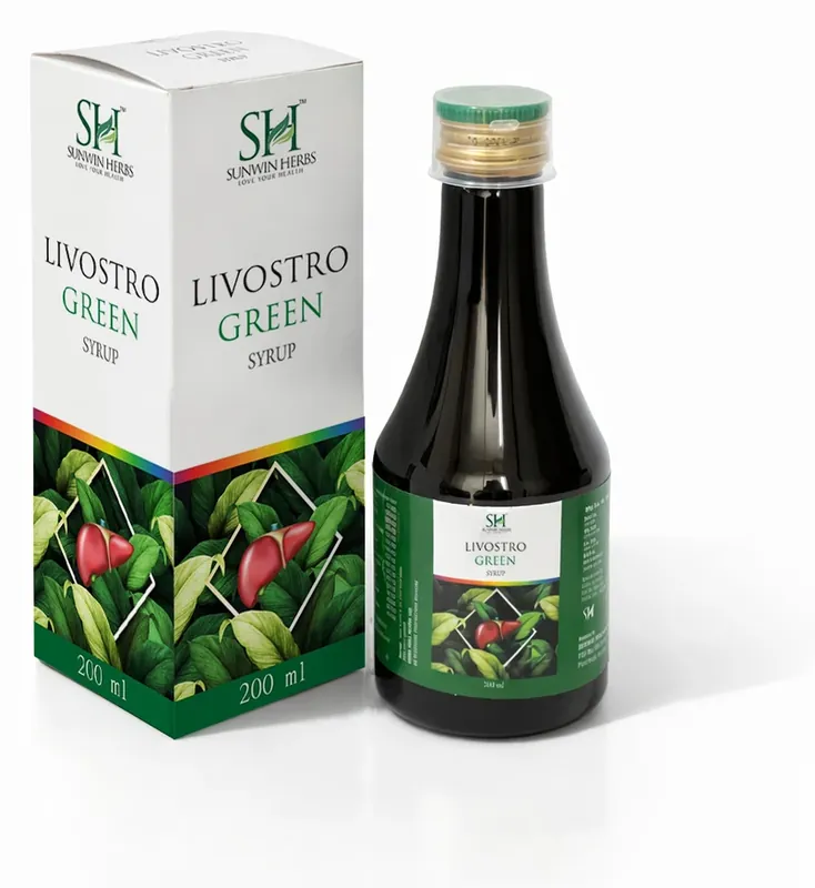 LIVOSTRO GREEN Syrup (Herbal Liver Formula), 200 ml bottle