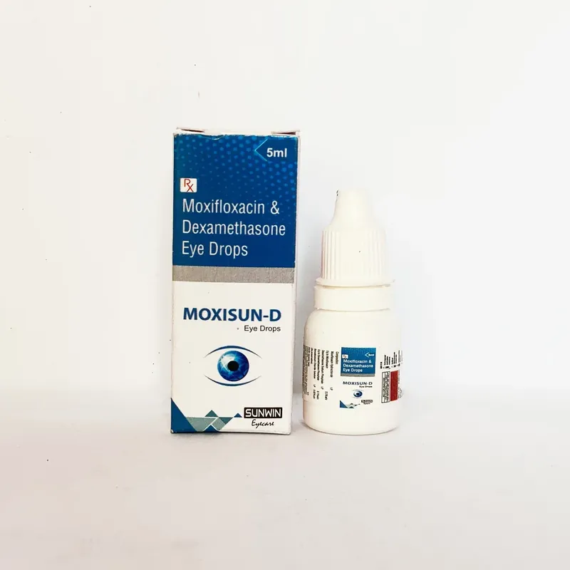 MOXISUN-D Eye Drops (Moxifloxacin + Dexamethasone), 5 ml bottle