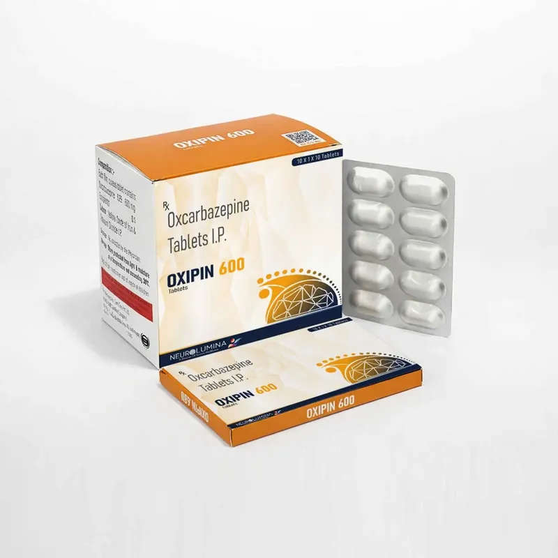 OXIPIN 600 Tablet (Oxcarbazepine 600 mg), 10 x 10 tablets (Alu-Alu)